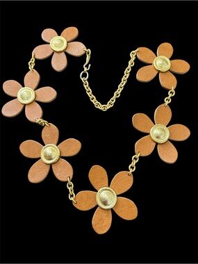 Vintage Leather Flower Belt